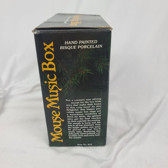 Jasco Mouse Music Box Plays Deck the Halls Hand Painted Tested WORKS - Picture 12 of 16